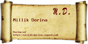 Millik Dorina névjegykártya